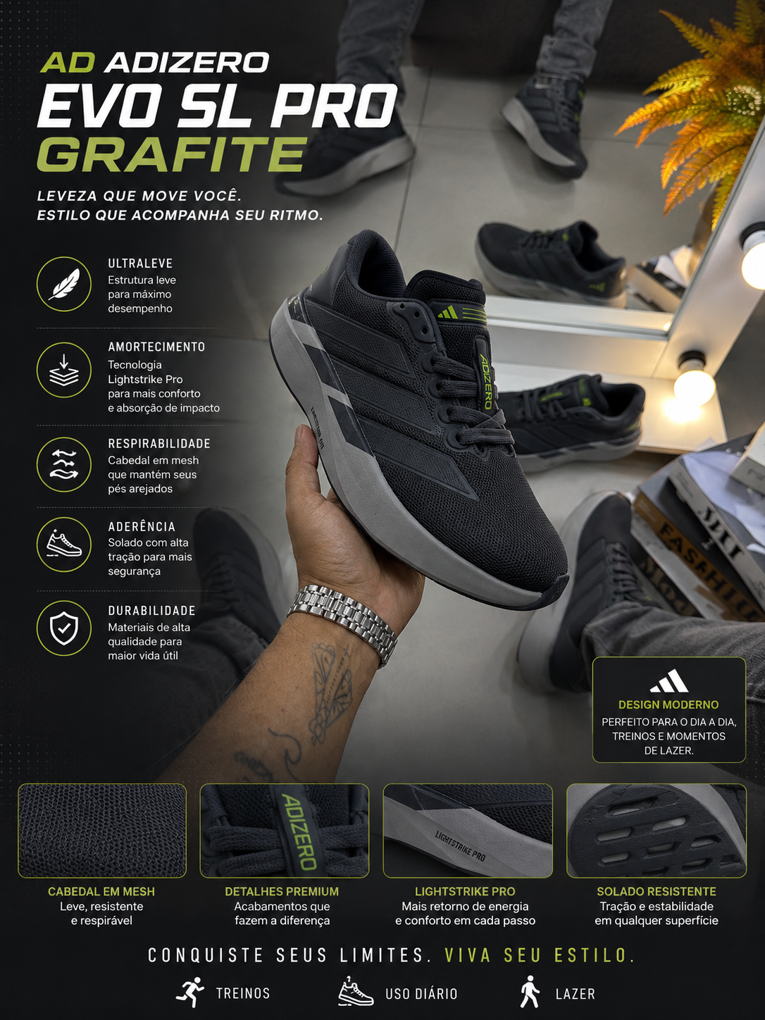 AD ADIZERO EVO SL PRO GRAFITE
