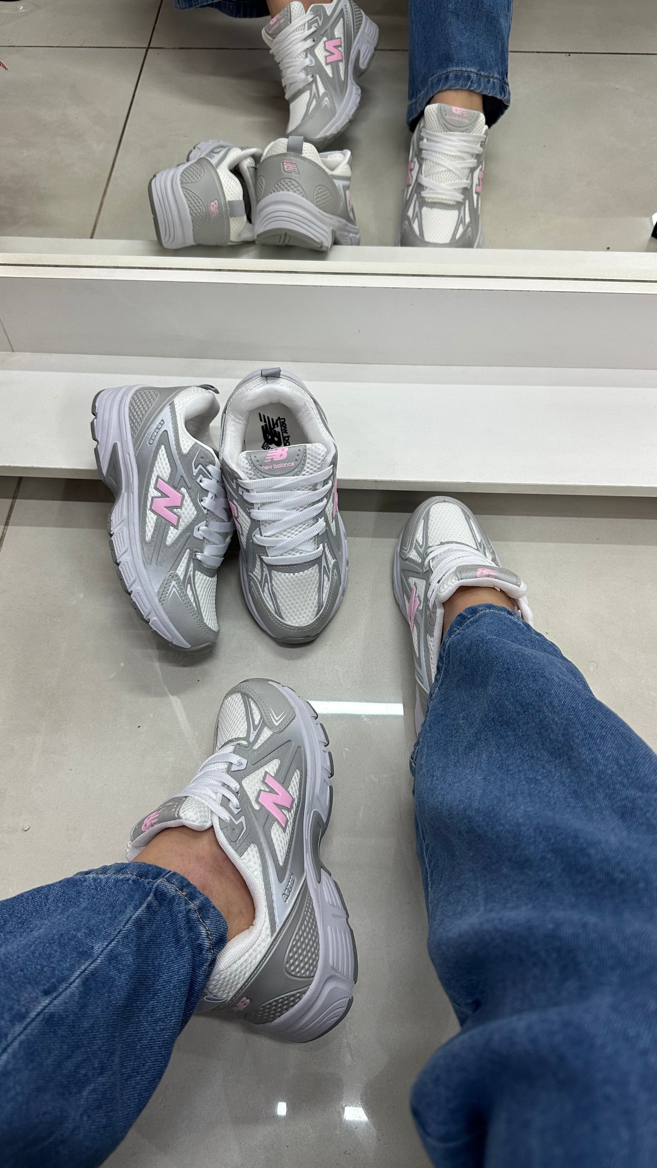 NB BALANCE ABZORB GRAFITE BCO CINZA ROSA