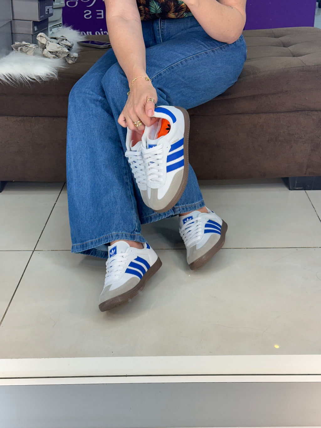 ADS SAMBA PREMIUM BRANCO/AZUL