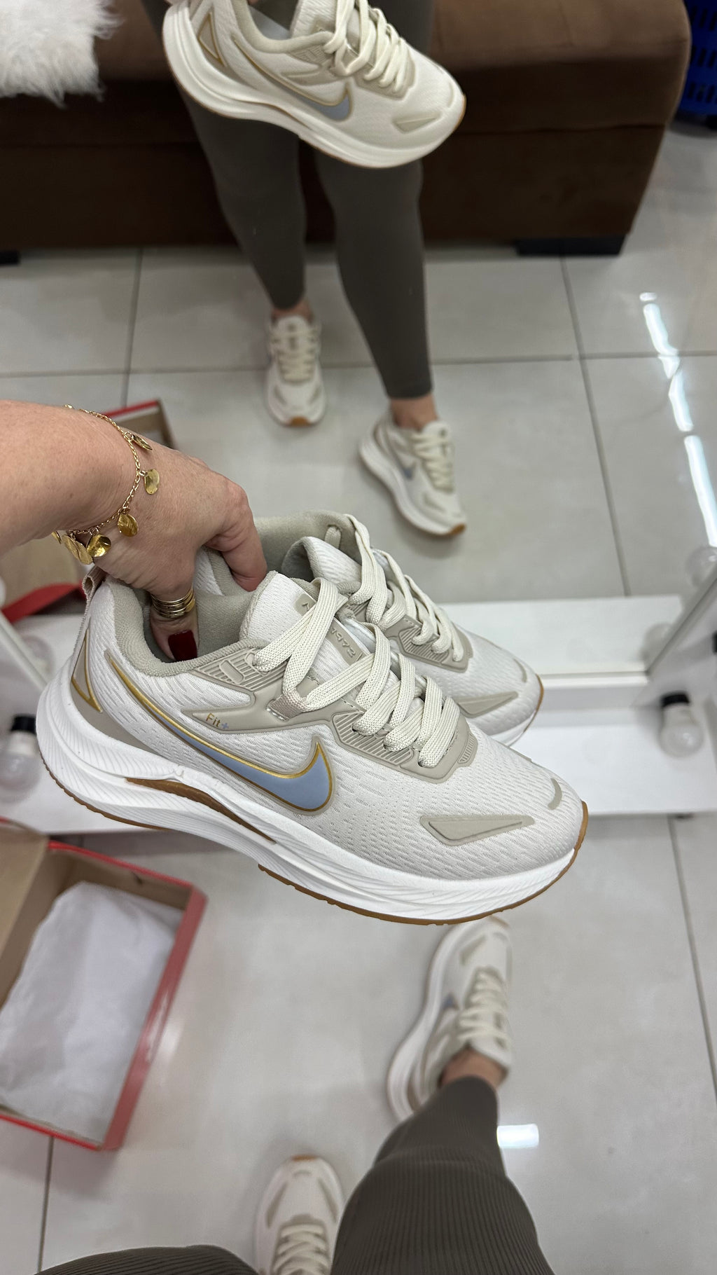 TÊNIS PREMIUM NK RUNNING FIT CREME