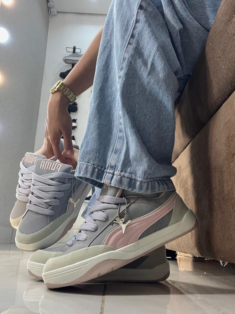 PMA SNEAKER 20S LUXO CINZA/ROSA