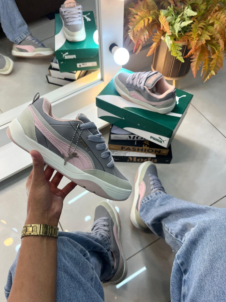 PMA SNEAKER 20S LUXO CINZA/ROSA