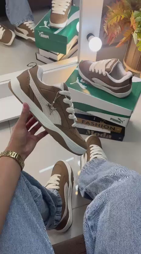 PMA SNEAKER 20S LUXO CARAMELO/BRANCO