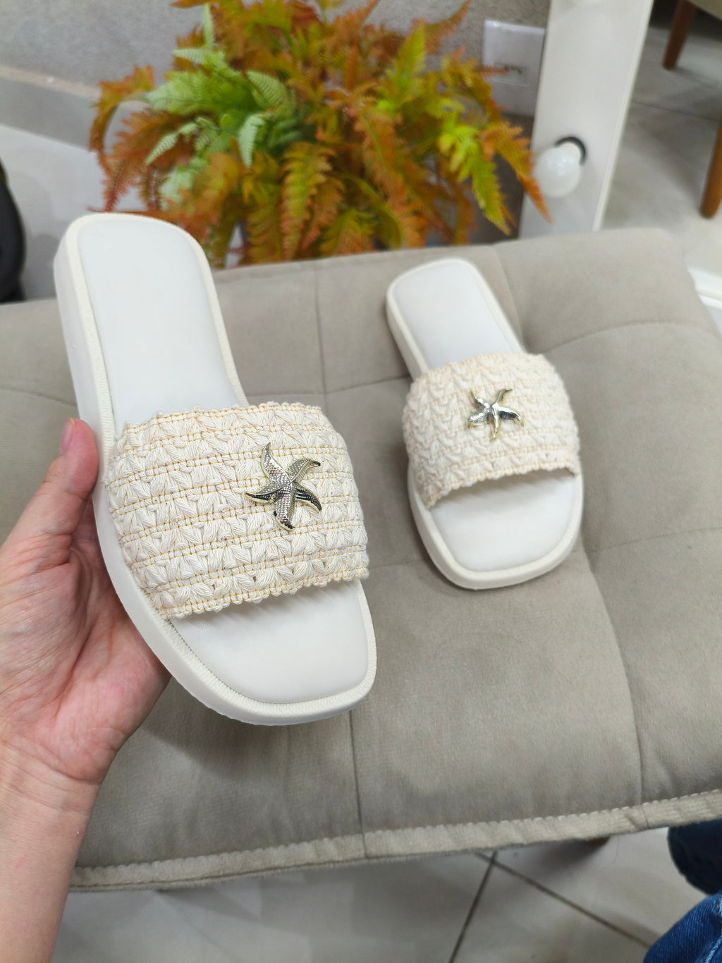 FLAT ESTRELA OFF WHITE