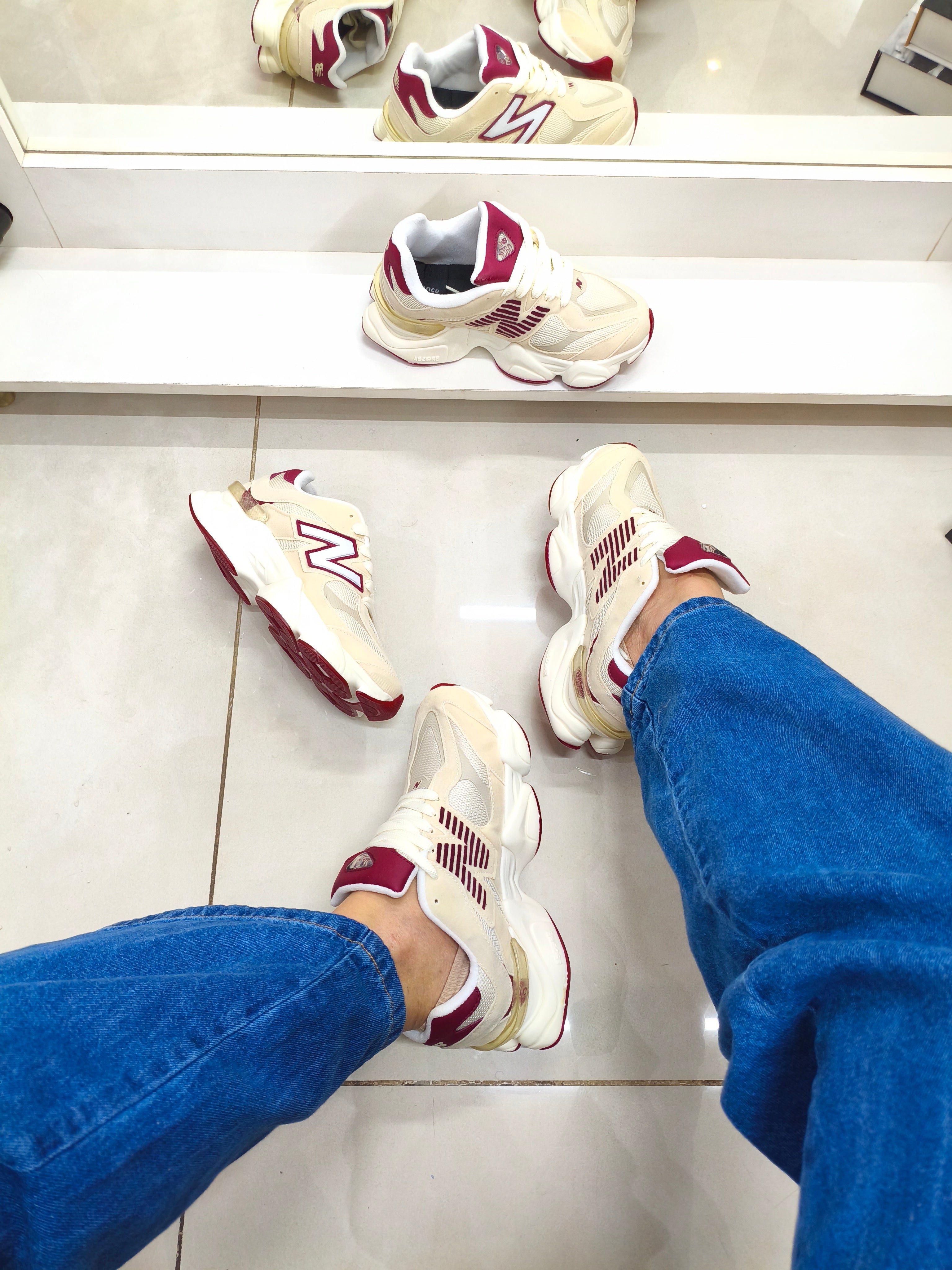 NB 9060 PREMIUM CREME/BORDO