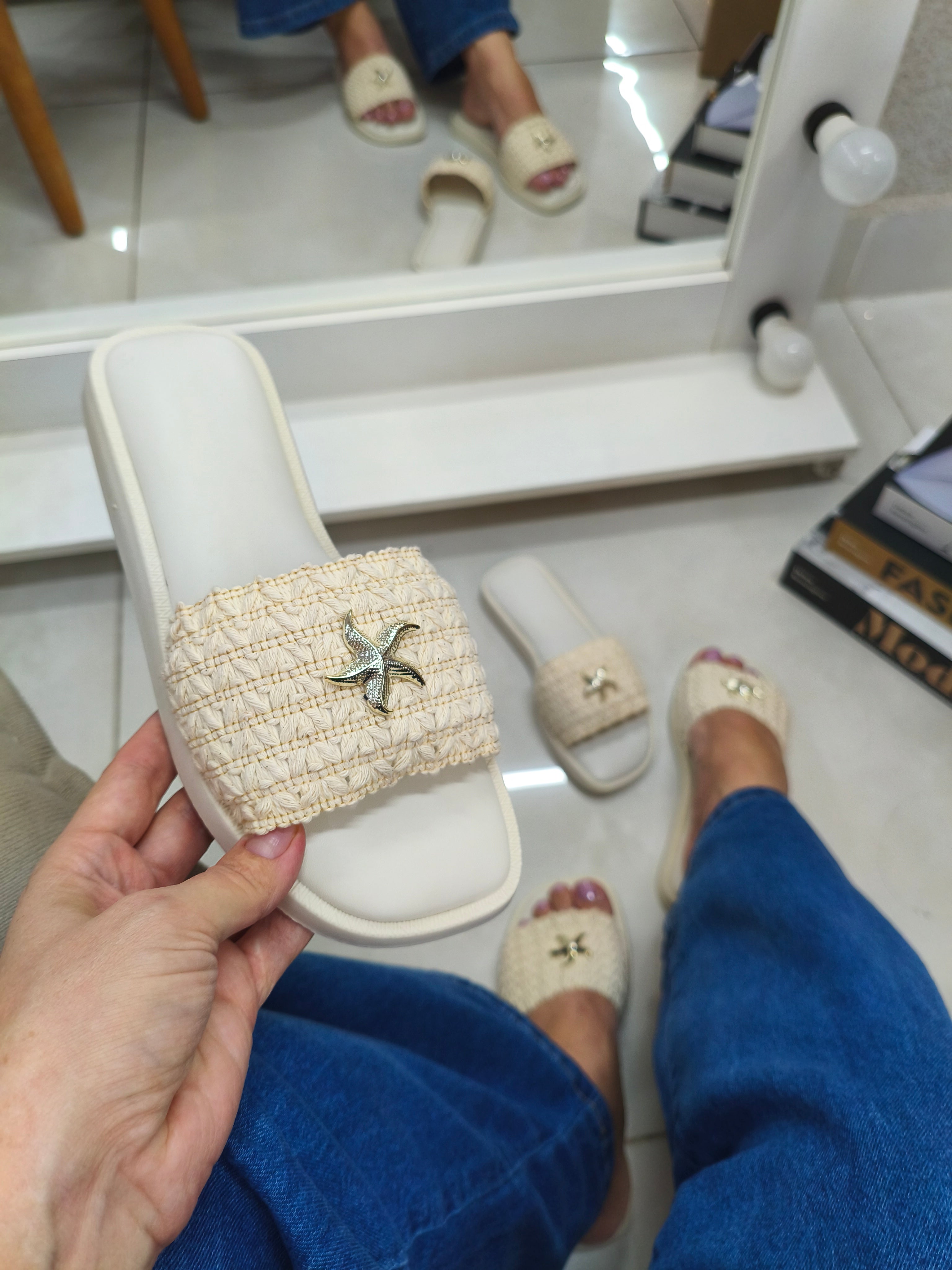 FLAT ESTRELA OFF WHITE